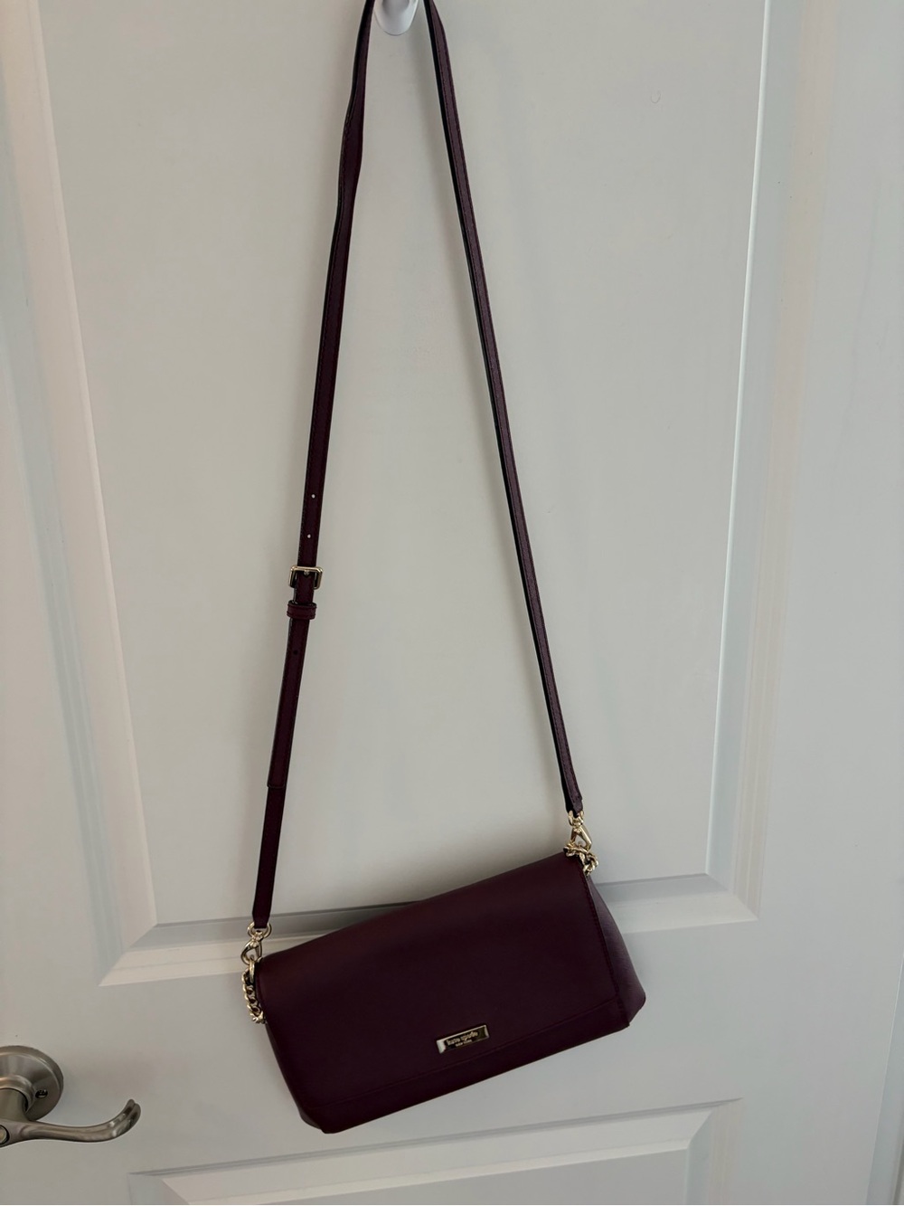 kate spade Plum Leather Crossbody with Gold Hardware